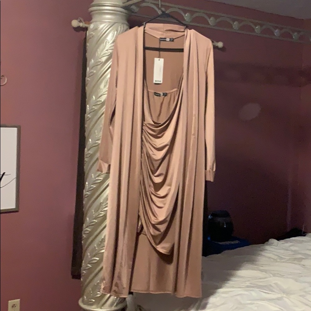 Sexy slip dress w/ matching duster